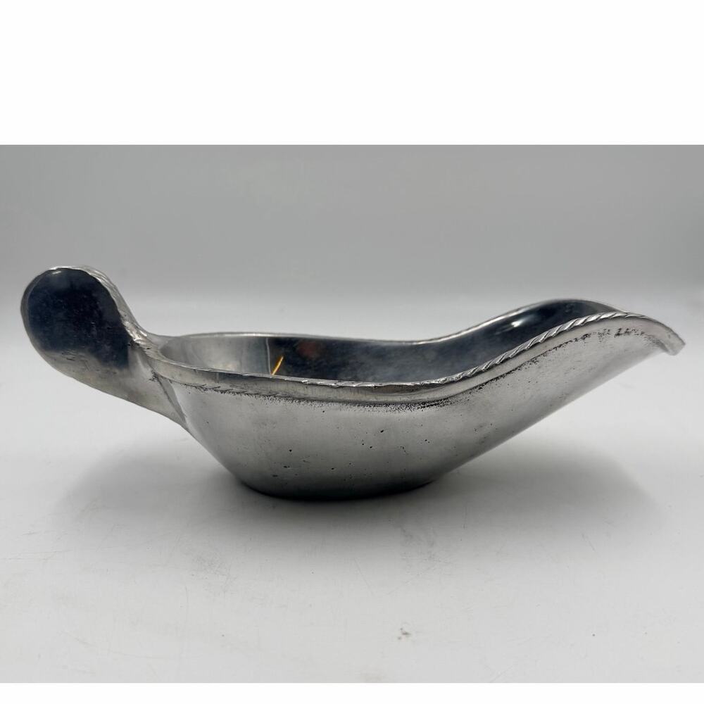 Vintage Mexican Pewter Gravy Boat
